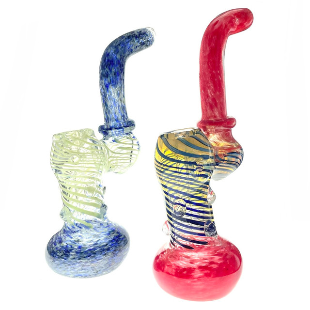 Fancy Fritters 8" Bubbler Glass Pipe 1 Count Assorted