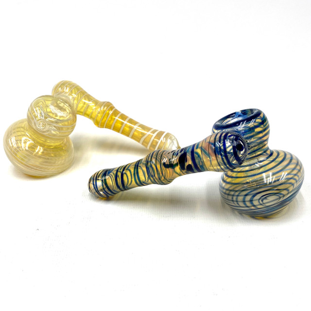 Sea Quest Fumed Glass Bubbler Pipe 5"x2"+- 1 Count Assorted