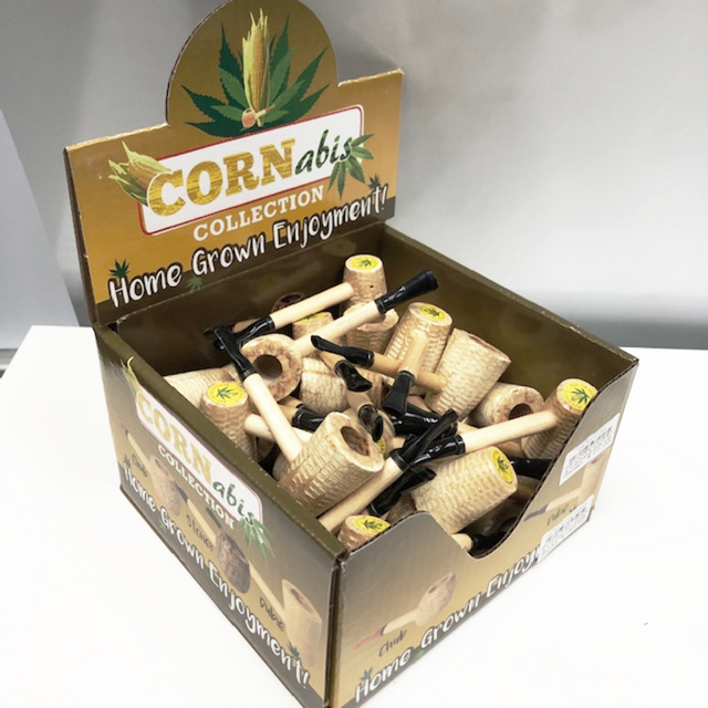 Cornabis Dubie 4.5" Corn Cob Pipe w/ Carb (36 PACK) - Customized