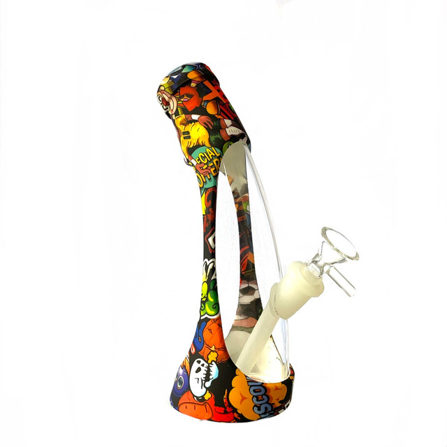 Tall Slick Graffiti Water Pipe 1 Count Assorted