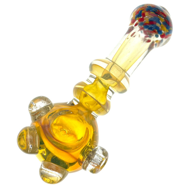 Honey Gold Hand Pipe with Frit Top