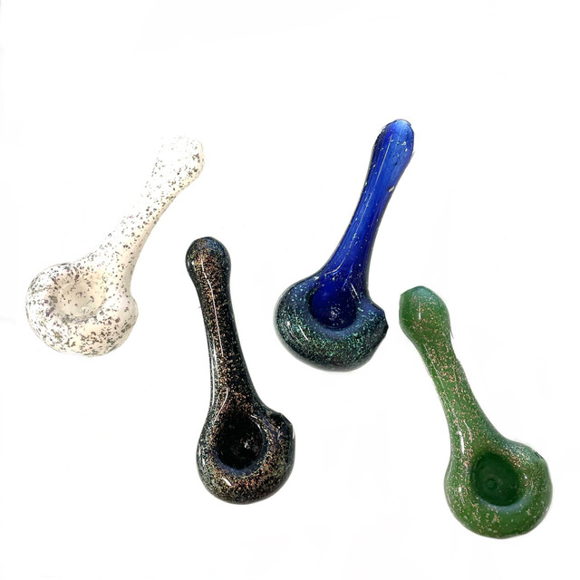 Sparklers Full Sparkle Glass Hand Pipe Colorado Blown 4.5+- 1 Count Assorted Color