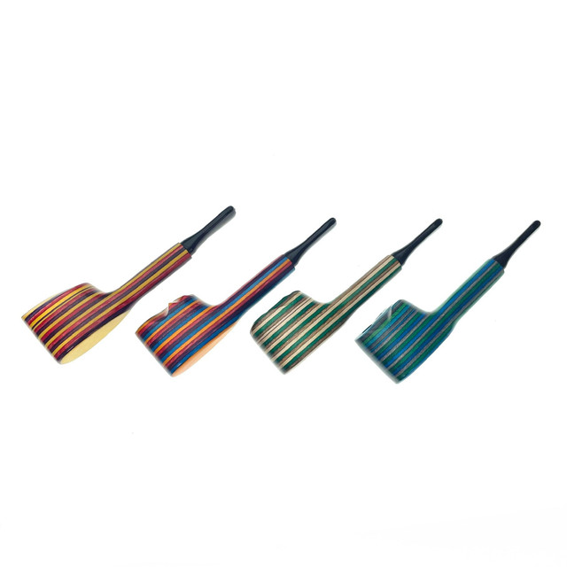 The Mill Colored Stripe Wooden Pipe 1 Count Assorted Colors