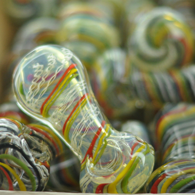 4" Rasta Flatbills Glass Hand Pipe