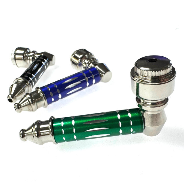Etched Metal Pipe with Cap 3" (Assorted)