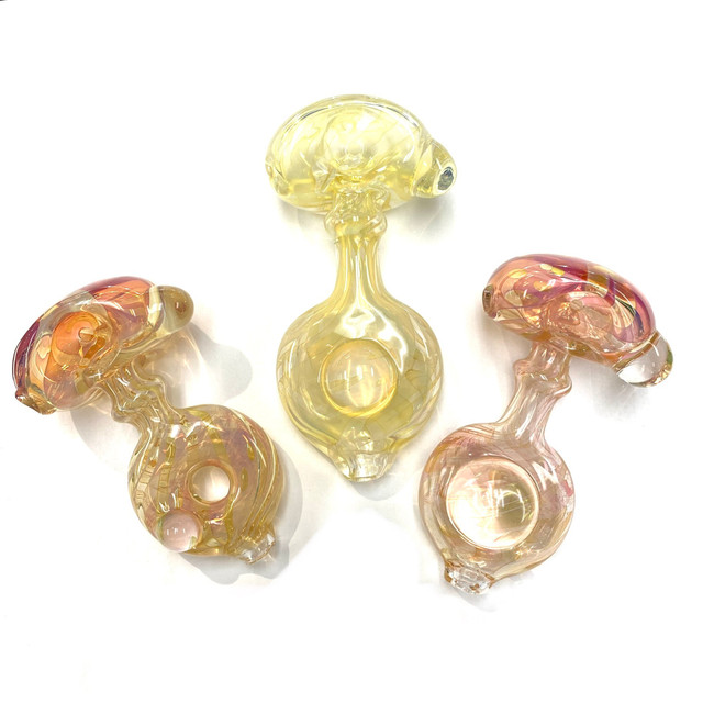 5" Gold Fumed Doughnut Colorado Blown Glass