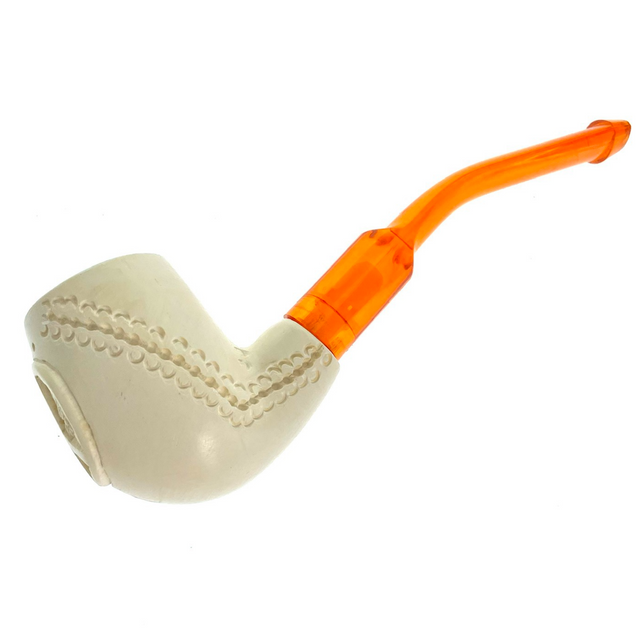 Mini Peace Sign Pipe Paykoc Genuine Block Meerschaum NO Case M60025