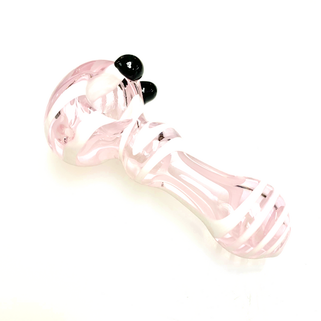 4" Pink and White Glass Handpipe