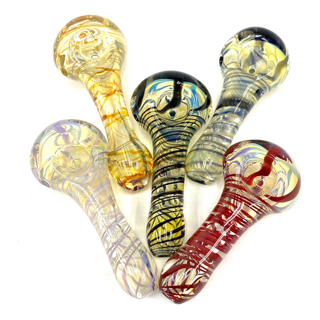 Fumenado Colorado Blown Encased Glass Hand Pipe 4" 1 Count Assort