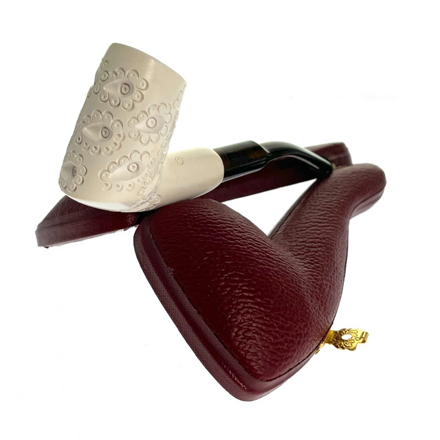 Lattice Apple Pipe With Case Paykoc Genuine Block Meerschaum Mini Classic M60008A