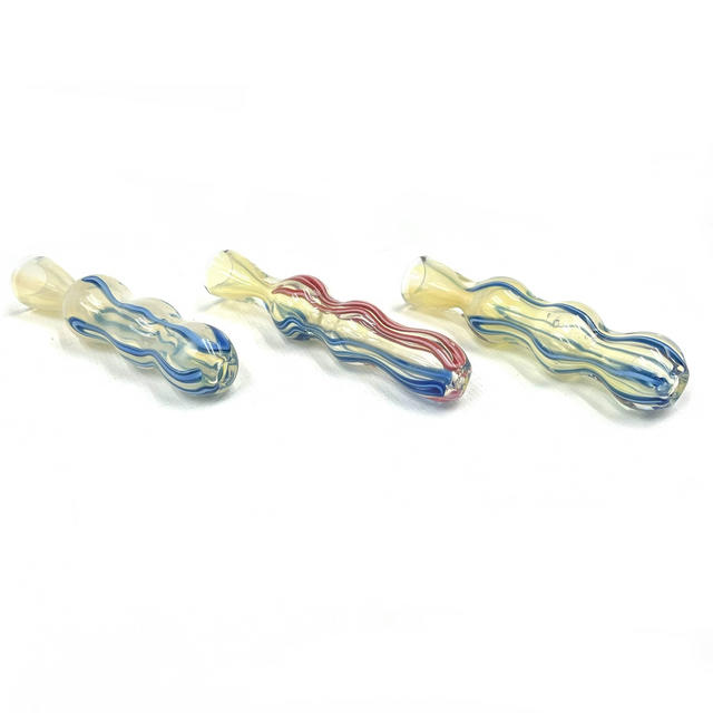 Chill Daddy 3" Nepal Glass Chillum Pipe 1 Count Assorted