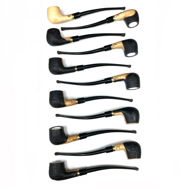 Olive Wood with Meerschaum Bowl Lining Long Churchwarden Assorted Shapes and Finishes 1 Count