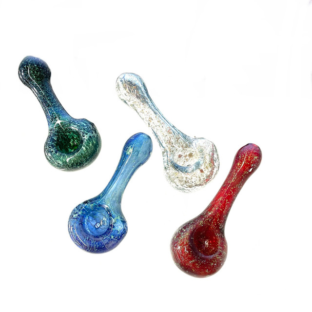 Sparklers Full Sparkle Glass Hand Pipe Colorado Blown 4.25+- 1 Count Assorted Color