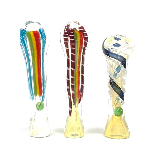 3" Economy Glass Chillum One Hitter Assorted 1 Count