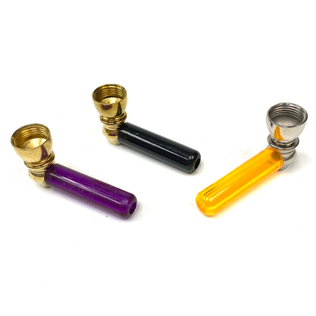 mETAL AND aCRYLIC bASIC bABIES 3" Hand Pipe (Assorted Colors)