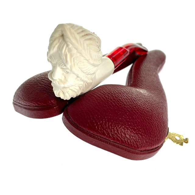 Mini Zeus Pipe With Case Paykoc Genuine Block Meerschaum M60049