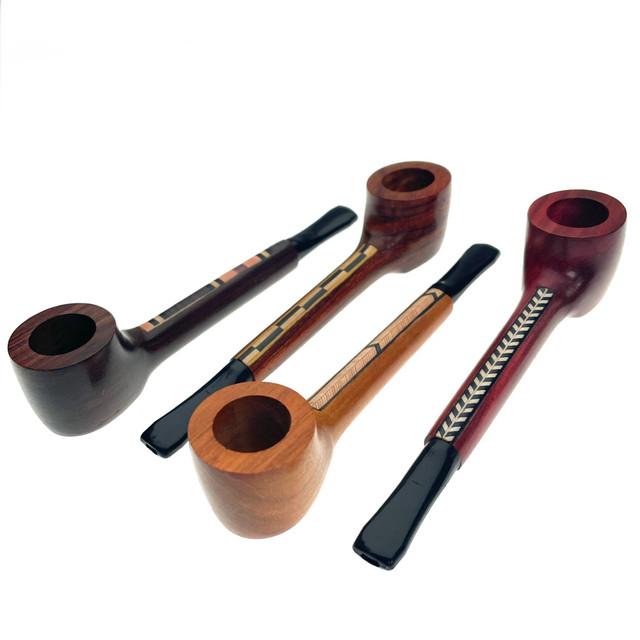 The Mill Brazilian Kingwood Wood Pipe w/ Native American Inlay 1 Count Assorted