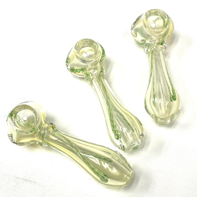 Long Bottom Nepal Hand Blown Glass Pipe 3.85"
