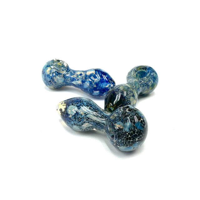 Big Reds Back In Blue 4" Glass Hand Pipe (Assorted Colors)
