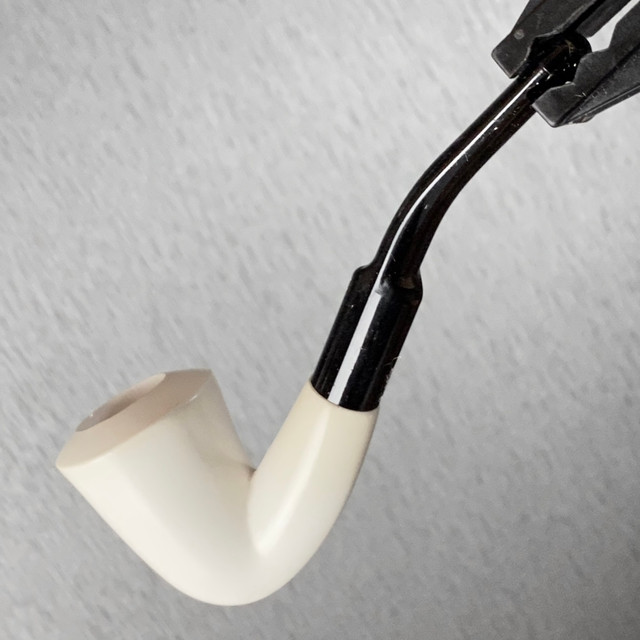 Old Style Dublin Hand Carved Mini Meerschaum Block Meerschaum Pipe with Custom Leather Case 1 Count