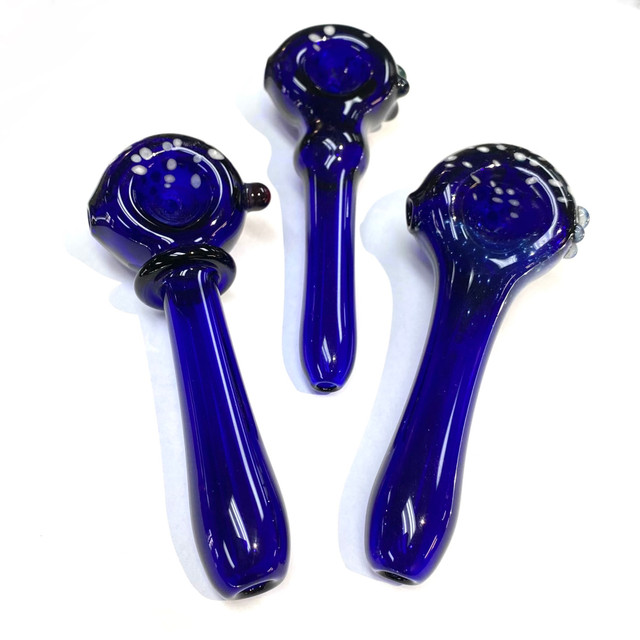 Cobalt Blue Dot Spoon Hand Pipes Colorado