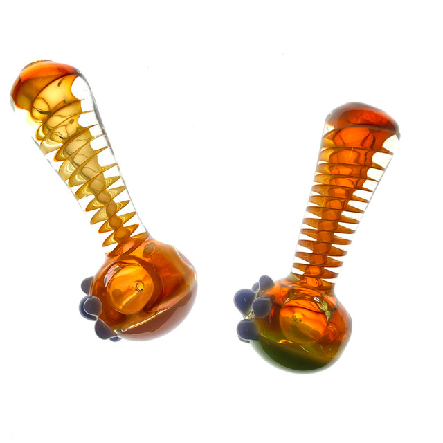 Fumed Spiral Pipe with American Color 4.65" 1 Count Assorted