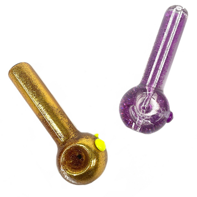 Full Glitter Glycerin Hand Pipe 5.5" Freezable 1 Count