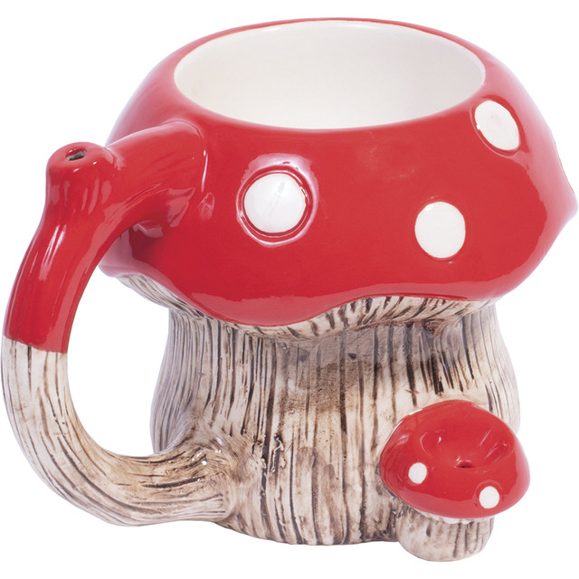 Red Mushroom Porcelain Water Pipe Mug