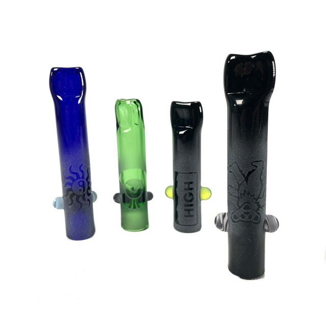 Colorado Blown & Blasted Crimp Lip Chillum 3-4" Glass Pipe (Assorted Colors)