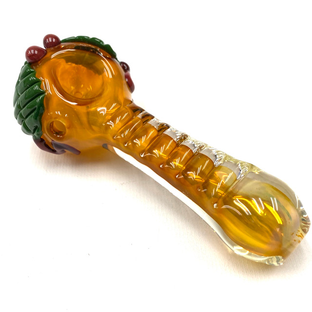 Probably Palm Trees Possibly Mistletoe 4" Glass Hand Pipe