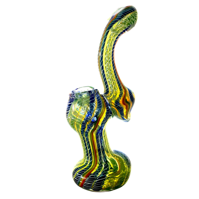 Rasta Bubbler Nepalese Glass Pipe 1 Count 7.5"