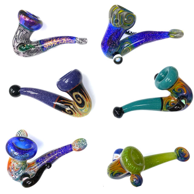 Electric Sherlock Fancy Opal, Glow In Dark and Black Light Colorado Blown 1 Count