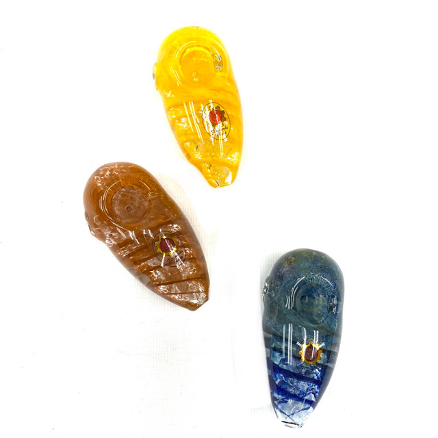 Poop Tornado 3" Glass Hand Pipe Assorted Colors 1 Count