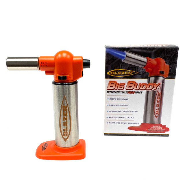 Flaming Hot Orange Big Buddy Butane Torch by Blazer