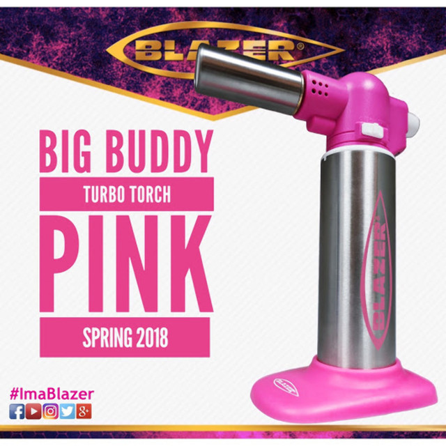 Big Buddy Butane Torch Pink & Silver