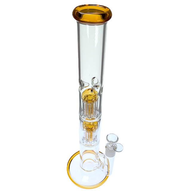 Double Tree 8-Arm Perc Water Pipe 16.7"