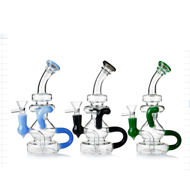 Oil Rig Recycler Water Pipe 1 Count Assorted Color