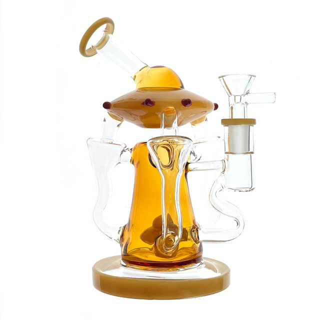 UFO Obduction Water Pipe 14mm 9.5" 1 Count Assorted Color