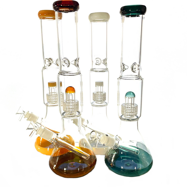 Matrix in The Middle Beaker 15" Glass Water Pipe 1 Count Assorted