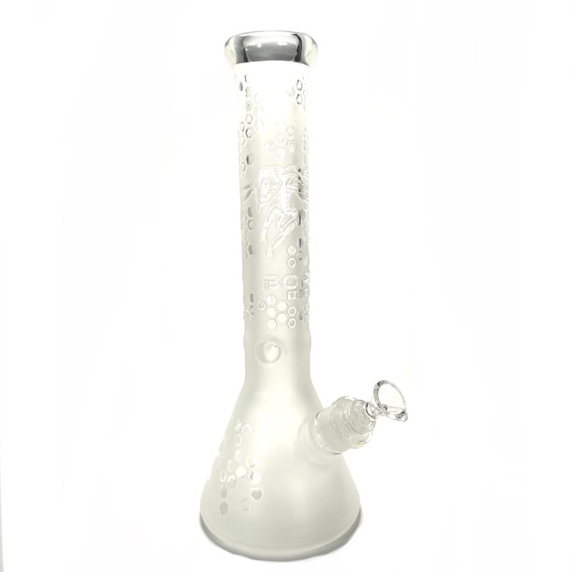 Bee and Honey Thick 7mm Sandblast Beaker