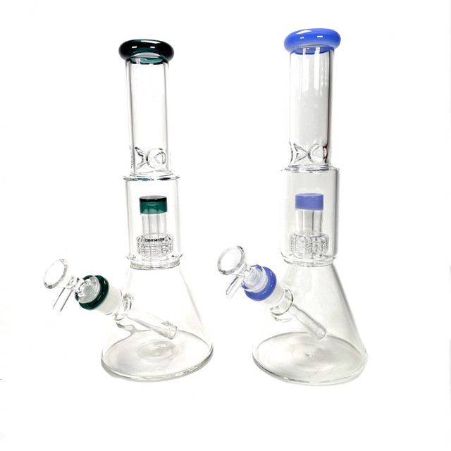 12" Water Beaker Pipe with Perk 1 Count Assorted Color
