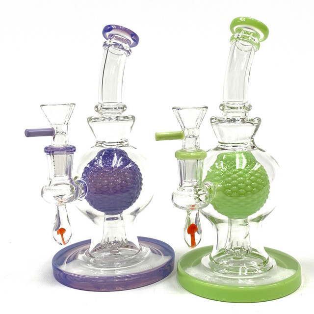 Mushroom Drop Pineapple Ball Water Pipe 7.8""