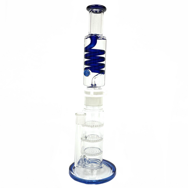 Mister Freeze 3 Stack Honeycomb Glycerin Coil Glass Water Pipe 15"