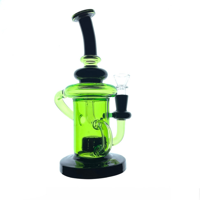 Underground Neon Recycler Glass Water Pipe 9"