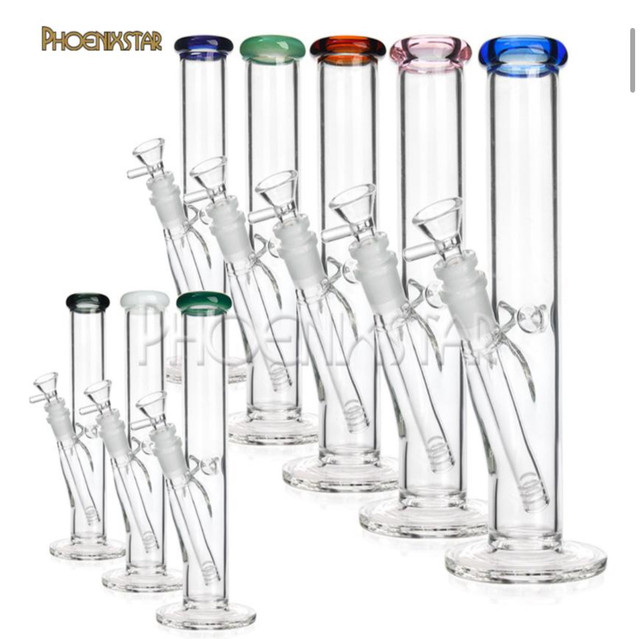 8" Clear Tube Simple Pipe with Color Touches 1 Count
